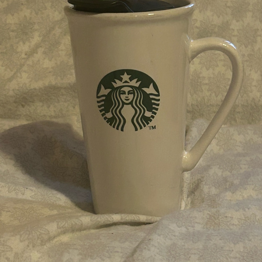 Starbucks Cream Mug with Black Lid